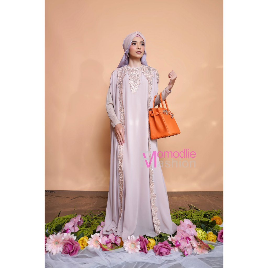 KAFTAN WANITA JUBAH WARNA COKSU CERUTY FULL BORDIR MEWAH KAFTAN MUSLIMAH TERBARU LEBARAN 2024
