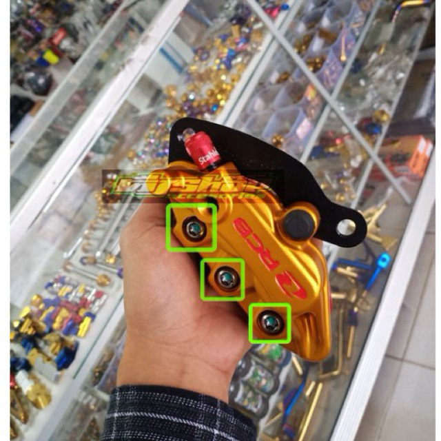 1set isi 3 baut kerucut probolt kaliper RCB s1 baut s1 baut rcb s1 baut stainless kaliper rcb s1