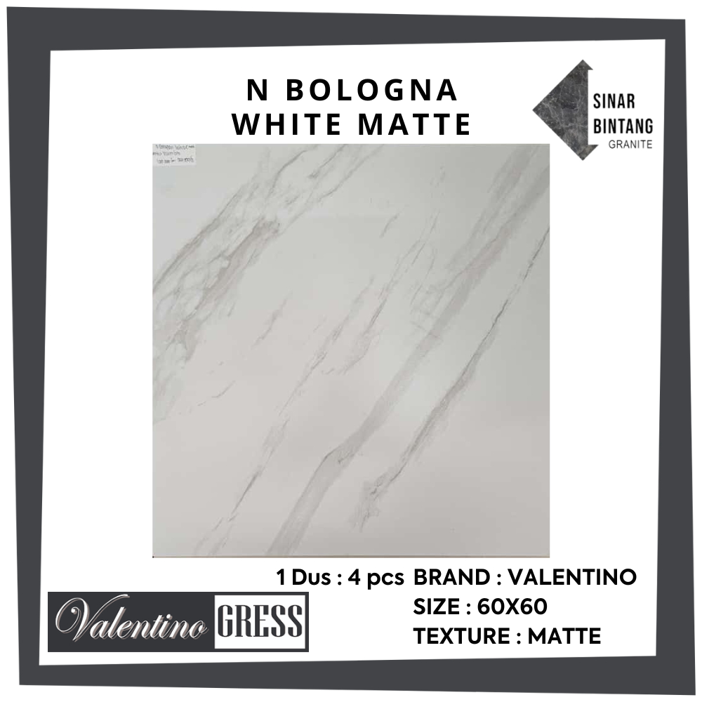 Granit 60 X 60 | Granit Lantai N Bologna White Matte Valentino Gress