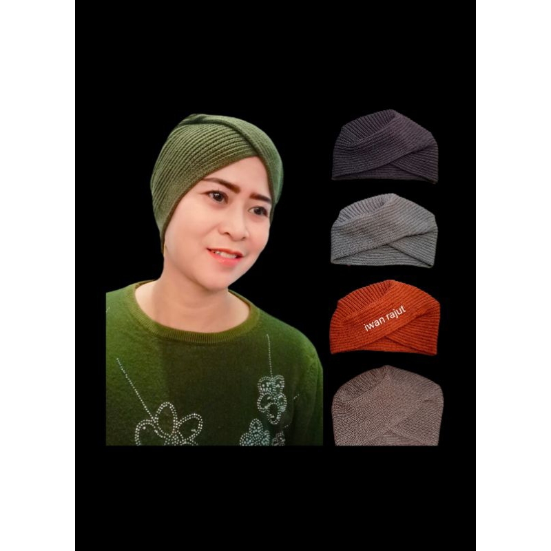 ciput rajut turban instan