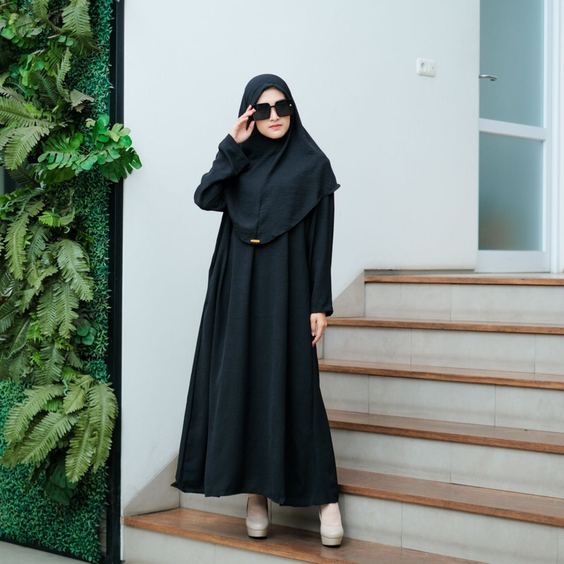 ZOYA SET GAMIS ABAYA CRINKLE FREE HIJAB