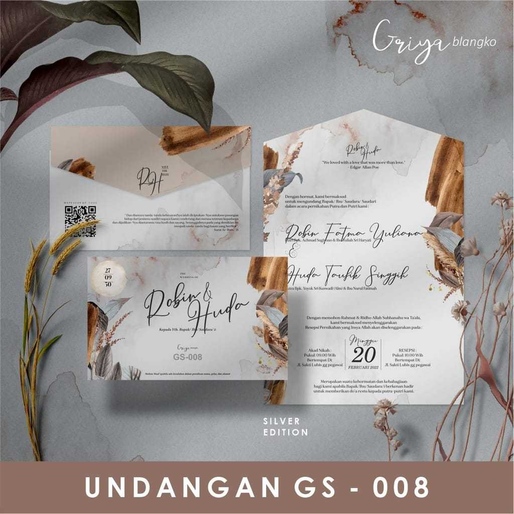 Griya GS 008 Undangan Pernikahan Sudah Cetak Siap Pakai Free Plastik dan Label | Kertas Blangko Unda