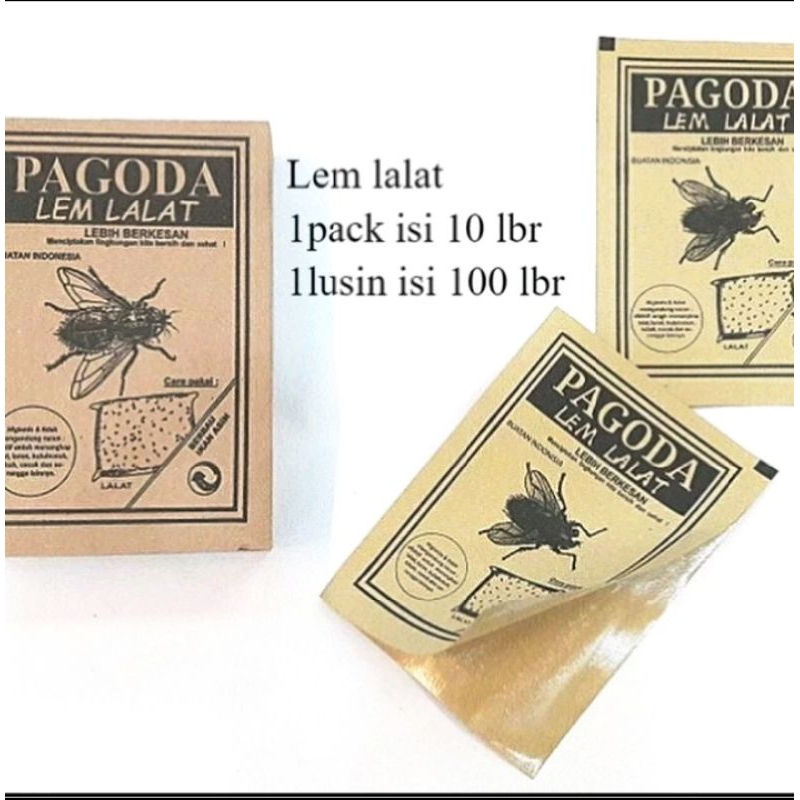 LEM LALAT PAGODA/lem serangga/lem lalat pagoda 10lembar