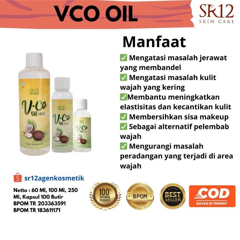 Terlaris  SR12 VCO VICO Oil Kapsul Minyak Kelapa Murni Original BPOM