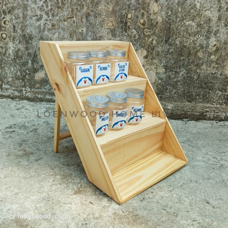 Rak Toples Bumbu Tangga Aeustetic 3 Tingkat
