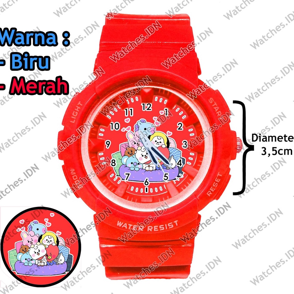 Super Original  Jam Tangan Anak Perempuan Karakter BT21 Lucu Model Terbaru Varian Warna