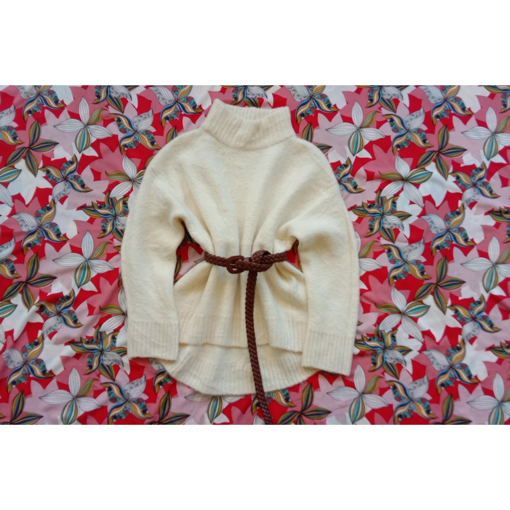 Sweater Rajut Global Work Knitwear Putih Gading