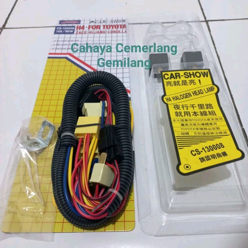 KABEL RELAY LAMPU MOBIL SET CARSHOW ORIGINAL TAIWAN KIJANG COROLLA