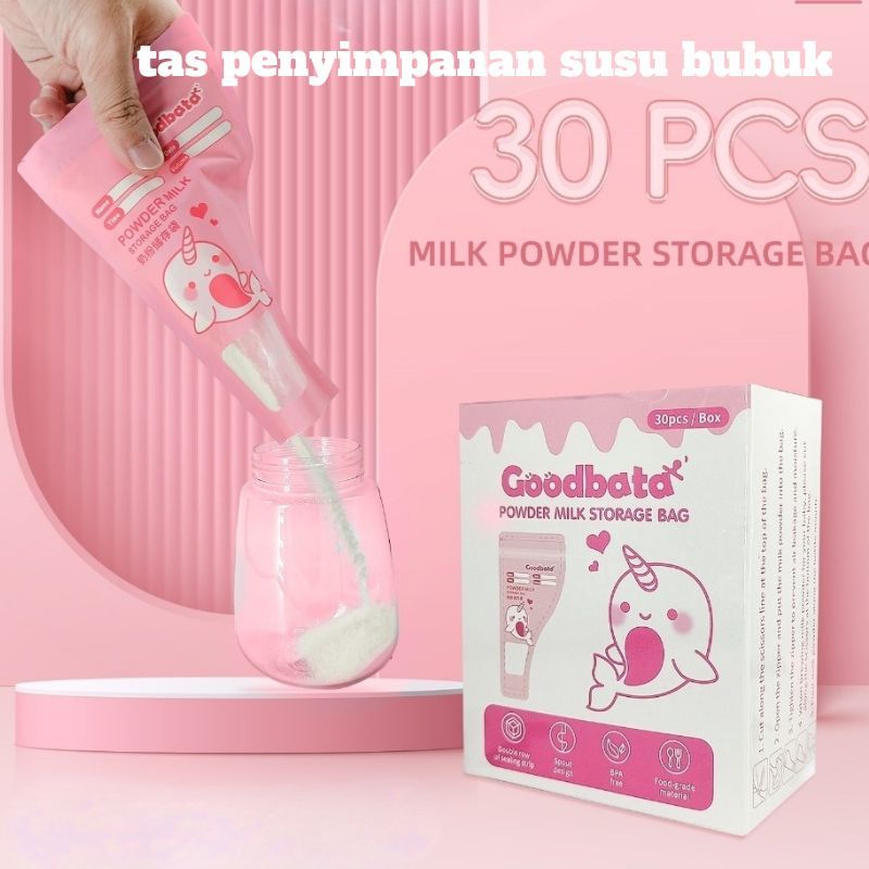 30 Kantong Susu Bubuk Bayi Sekali Pakai, Bahan LLDPE Bebas BPA, Portabel untuk Bepergian