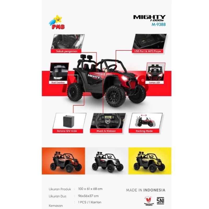 Mobil Aki Anak PMB ROVER M9388 MIGHTY 1000S OFFROAD