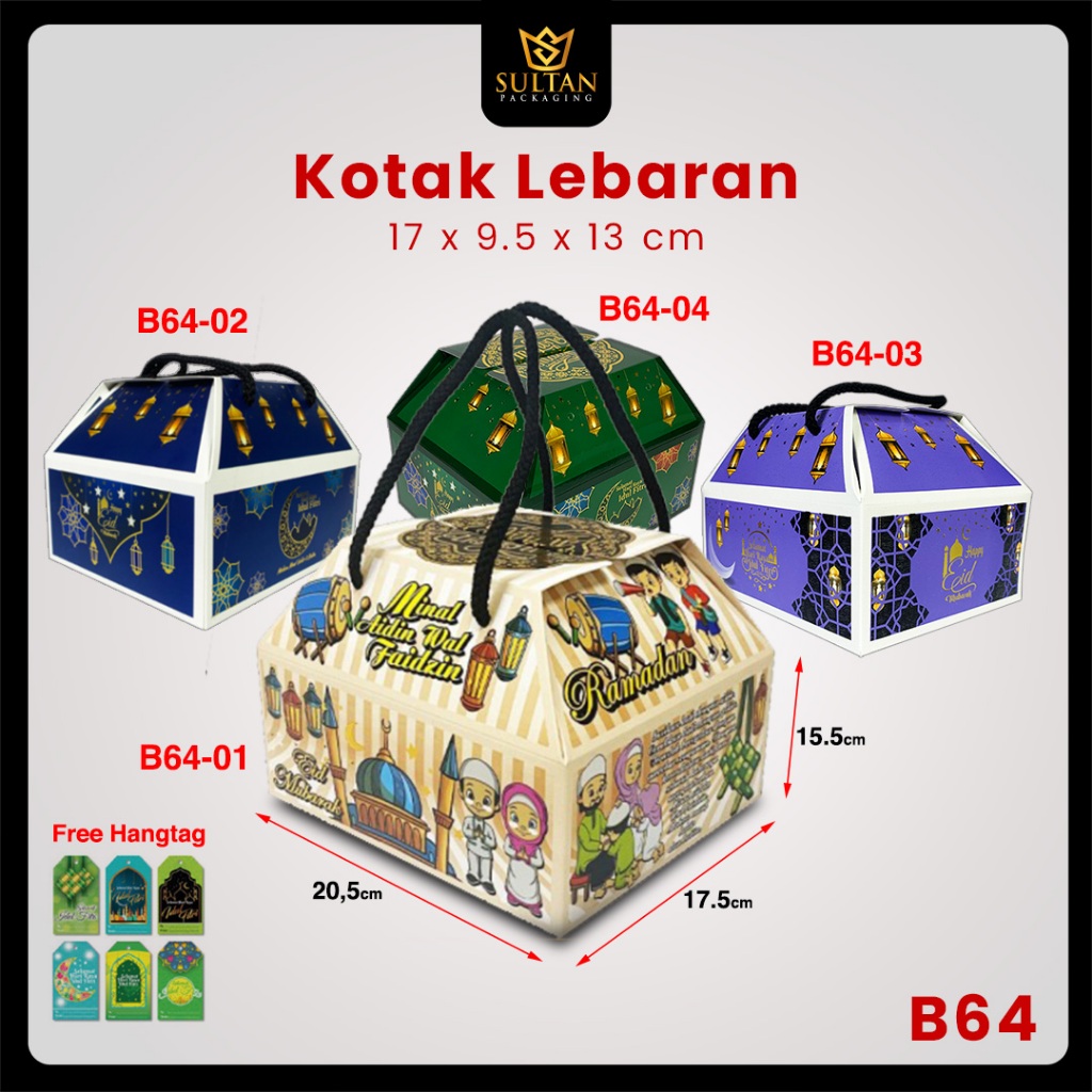 

Kotak Hampers Lebaran - Gable Box Idul Fitri - Box Toples 500 gr - B64