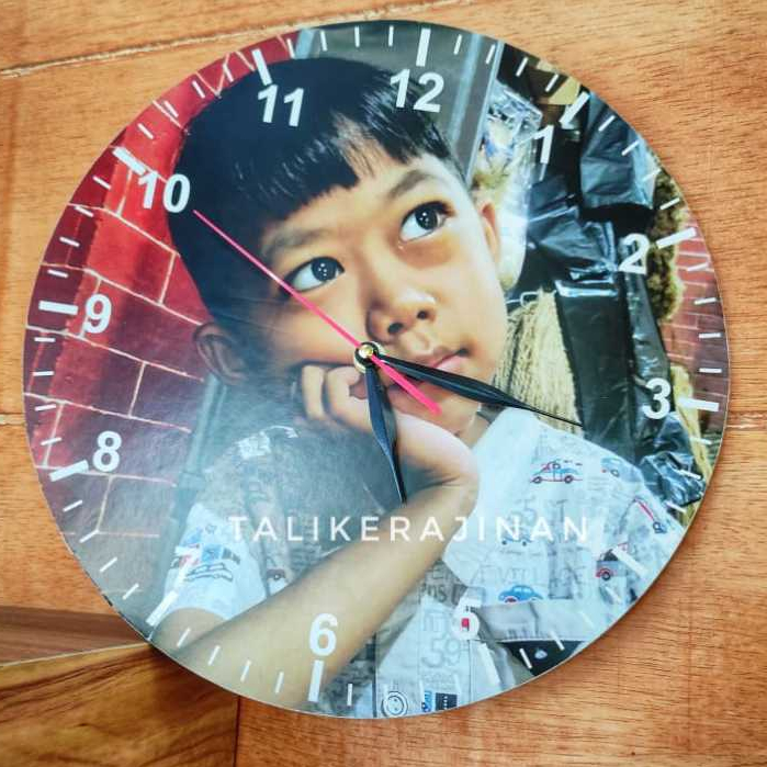 Jam Dinding Kayu Unik Klasik Jam Romawi Foto Custom Hadiah