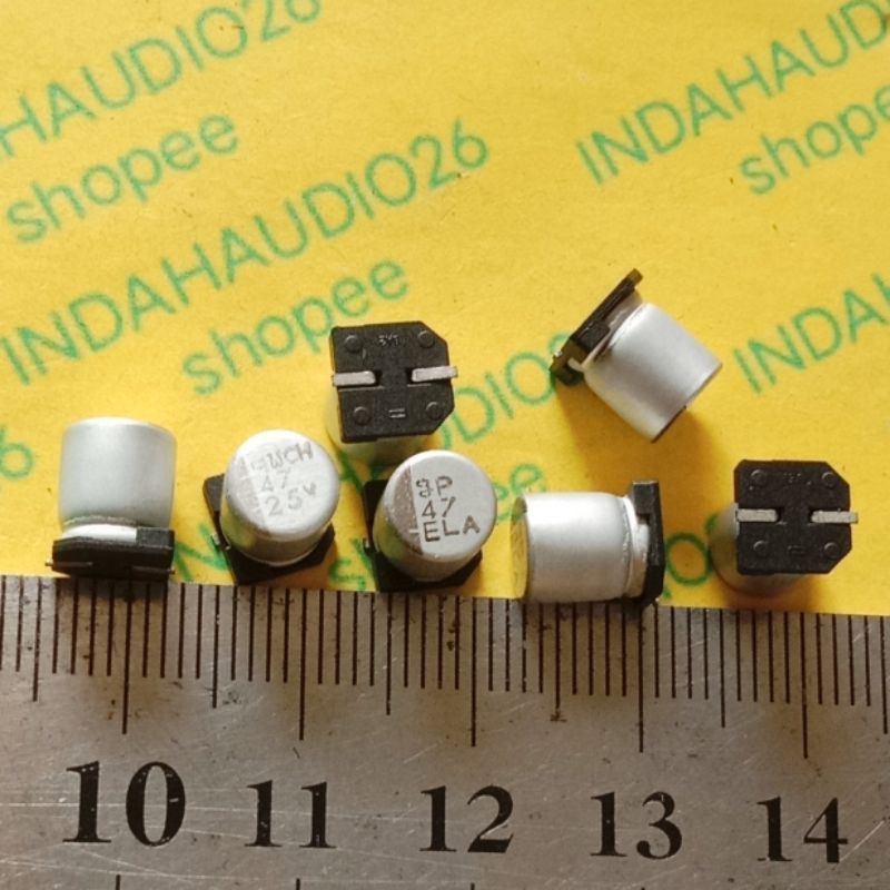 d6.5x8mm 47uf E 25v elko smd kapasitor elco solid capacitor