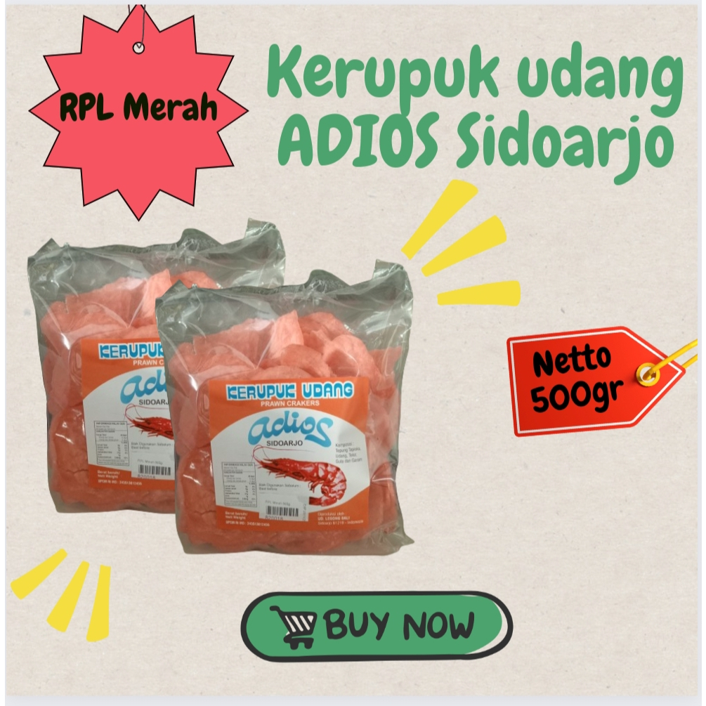 

Legong Bali Kerupuk Udang Adios Sidoarjo RPL Merah 500 gr