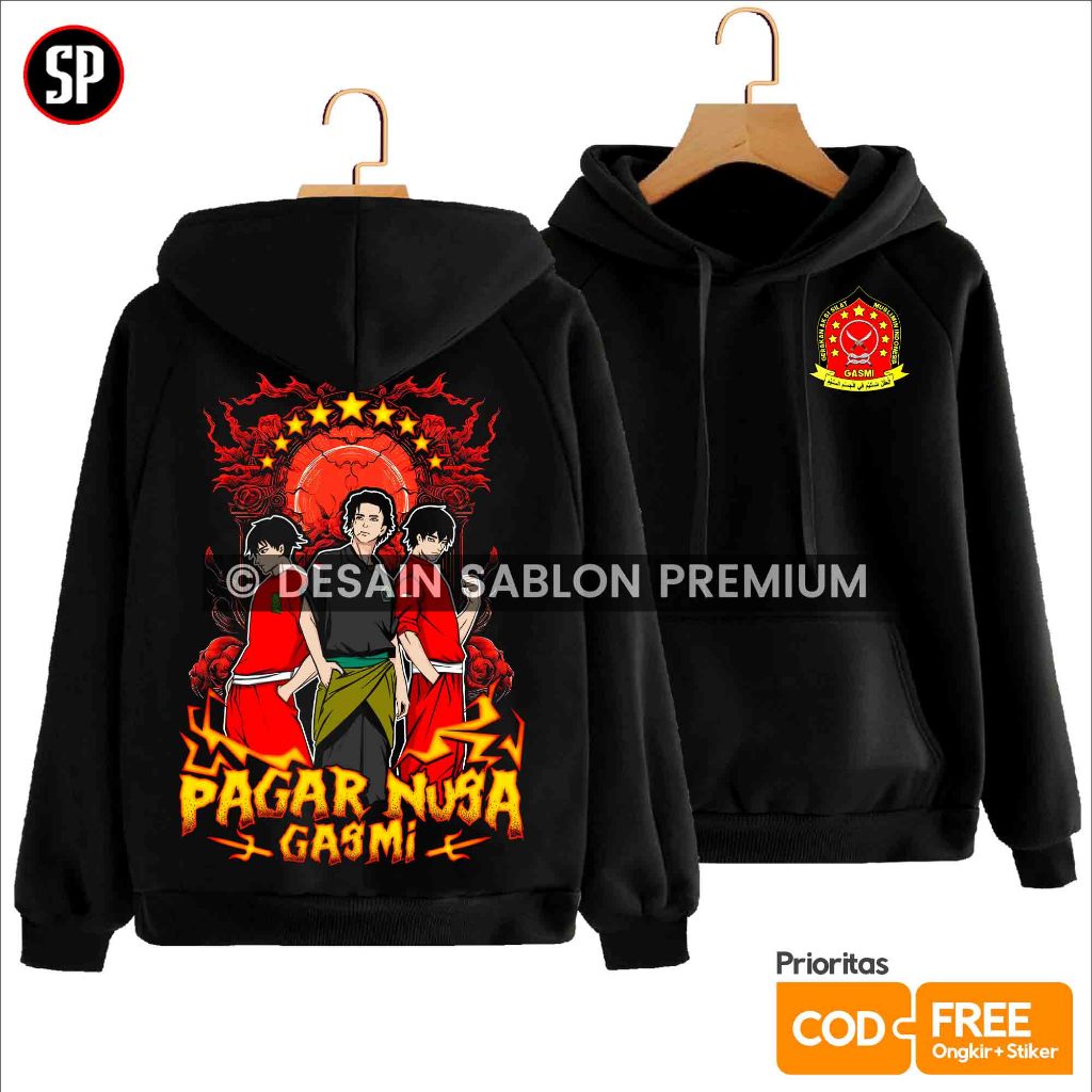 Hoodie Pagar Nusa Gasmi Lirboyo Exlusive Desain Distro - Bahan Katun Adem Lembut / Kaos PN Gasmi Raj