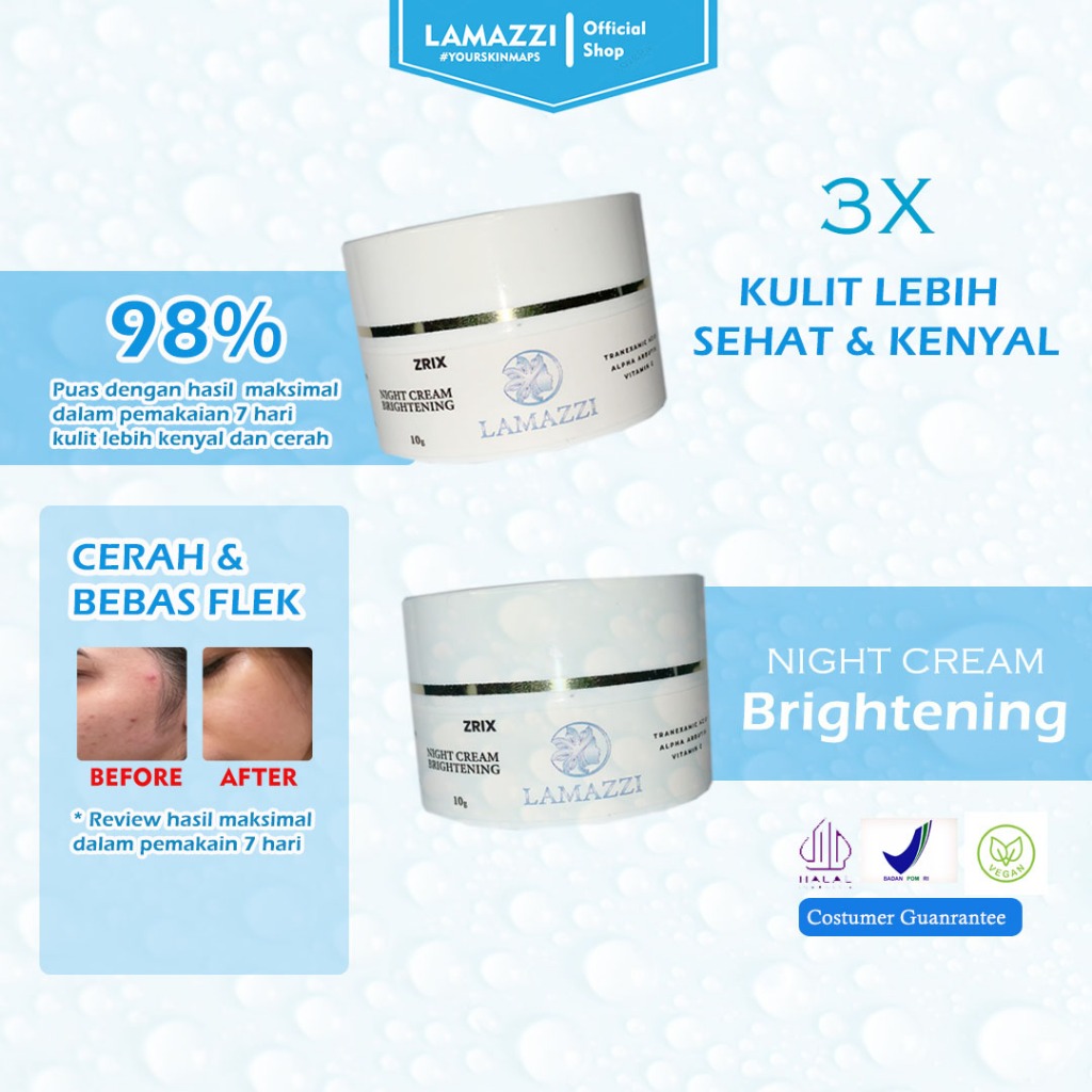 Whitening Night Cream Malam Glowing Krim Malam Pemutih Wajah Cream Pemutih Wajah Krim Pemutih Wajah 