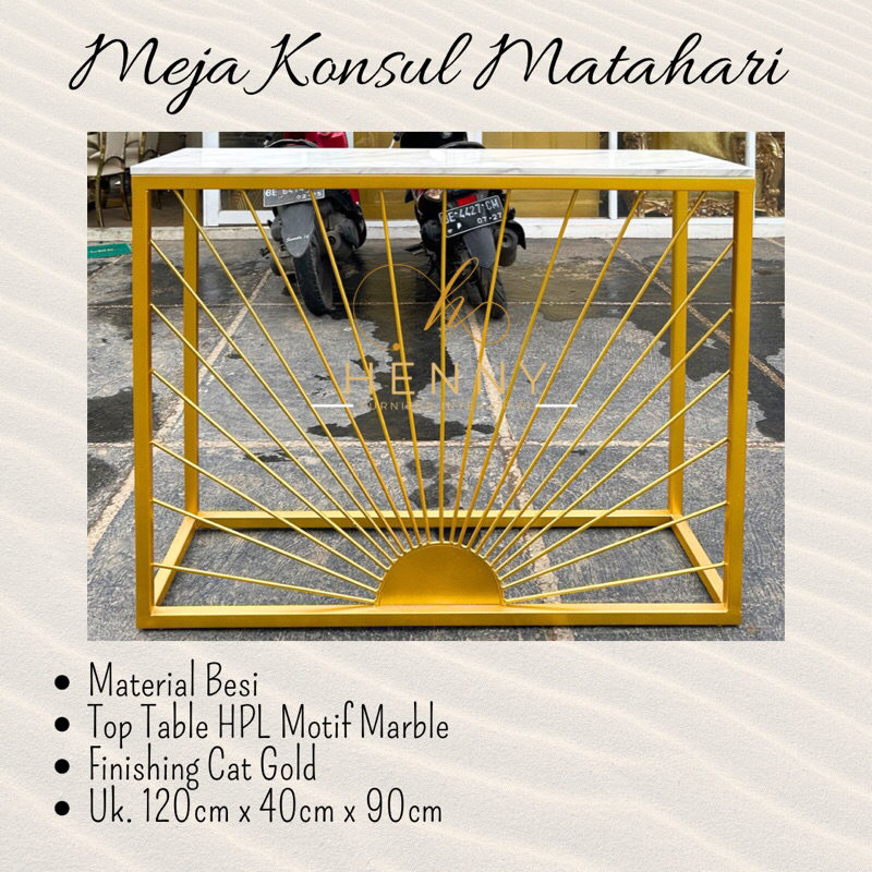 Henny Furniture Meja Konsul Minimalis HPL Marble