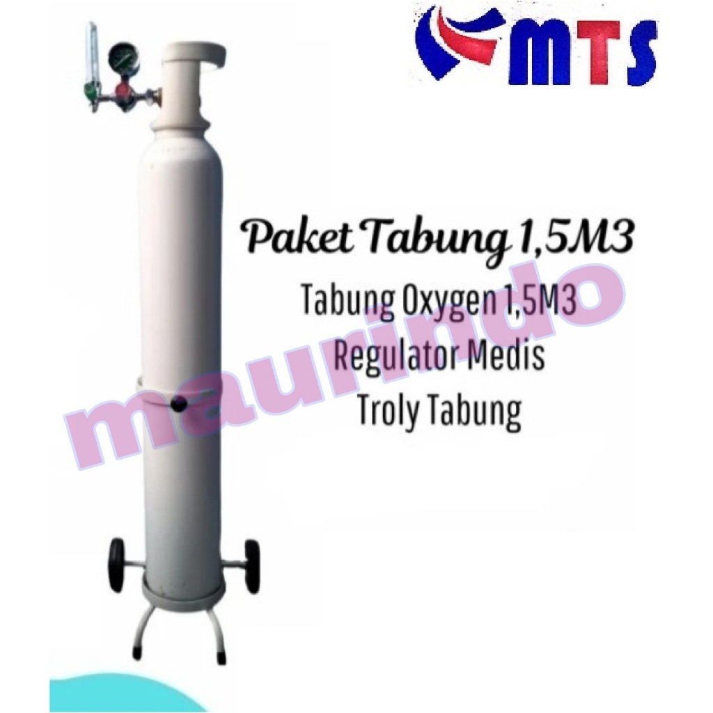 COD - Tabung Oksigen 1.5M3 Lengkap Komplit Siap Pakai Tabung 1.5 m3 Isi Full