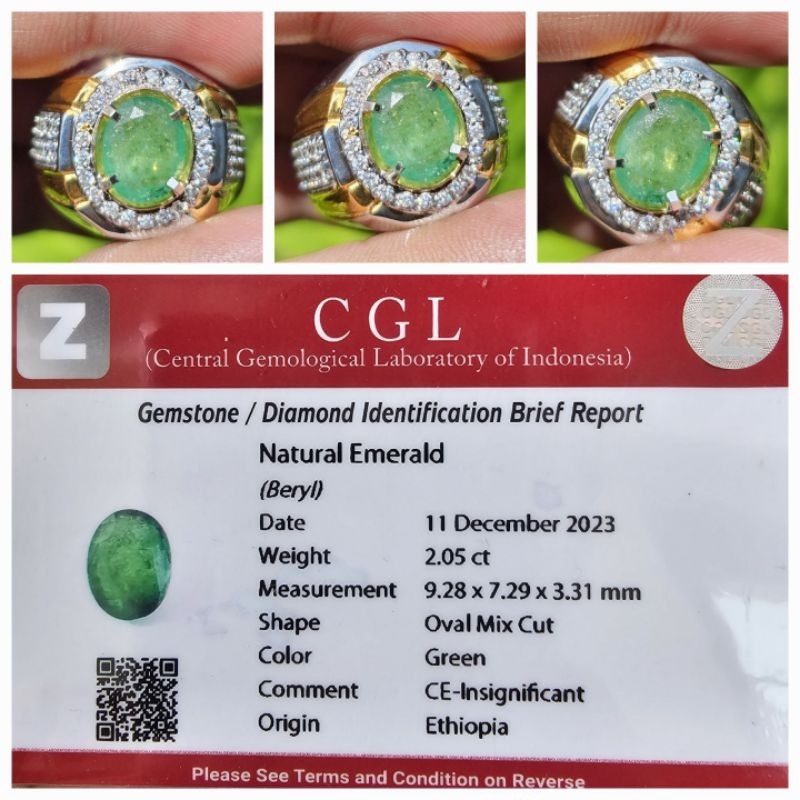 Natural Zamrud Emerald Beryl Insignificant Memo 2.05 crt