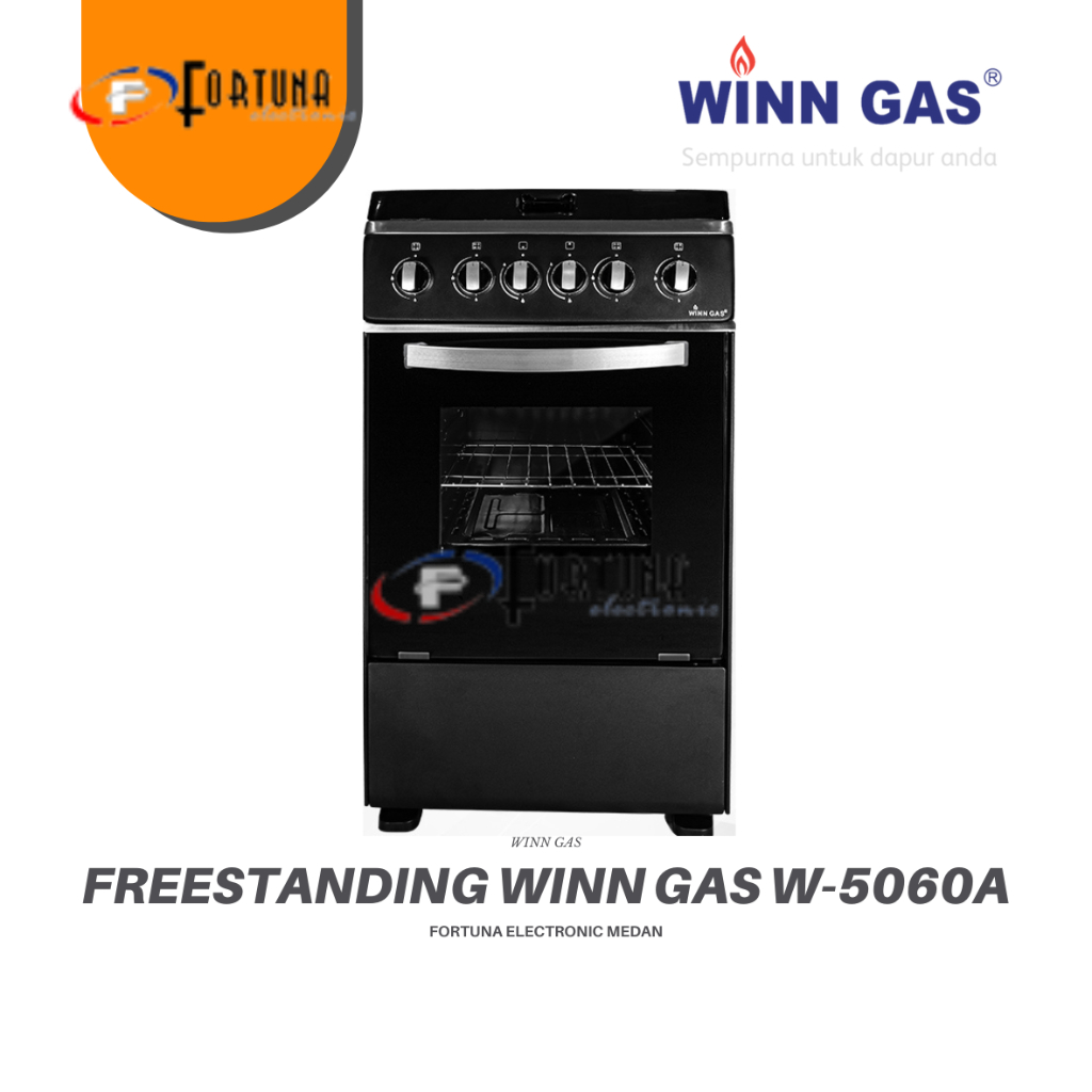 WINN GAS STANDING KOMPOR W 5060 A 4 TUNGKU WITH OVEN MEDAN - BLACK
