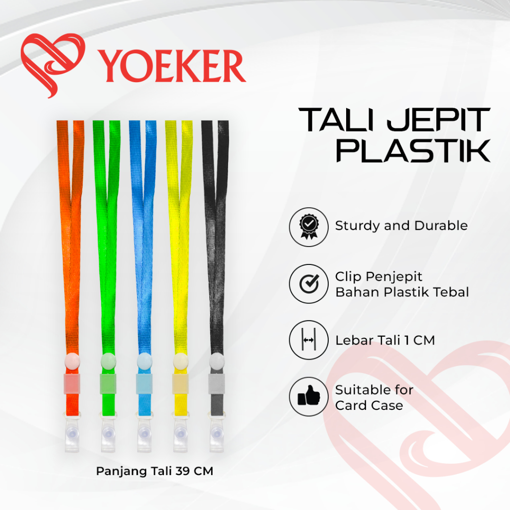 

(100 PCS) Tali ID Card Lanyard Jepit Plastik 1 CM