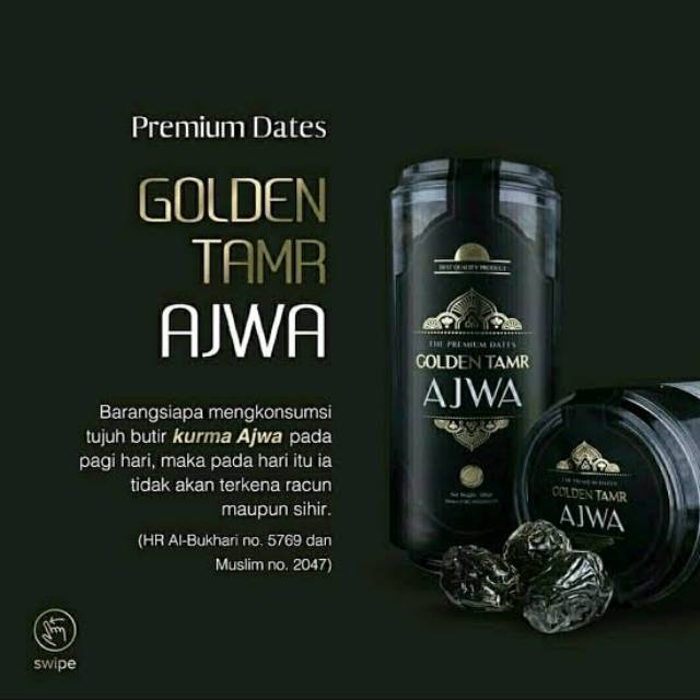 

GOLDEN TAMR AJWA - Kurma Golden Tamr Ajwa 500gr