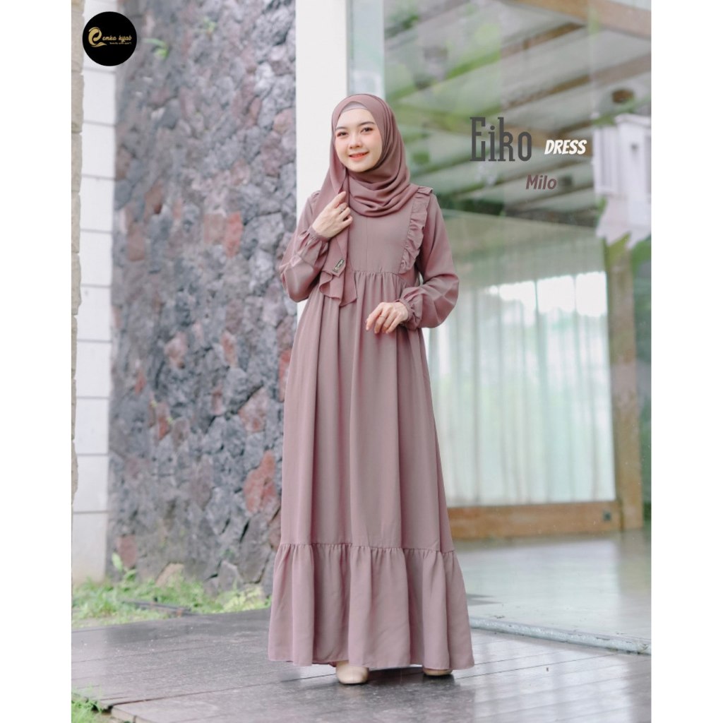EMKA HIJAB READY Gamis Eiko Dress Original by Emka Hijab GAMIS WOLLY GAMIS BUSUI FRIENDLY