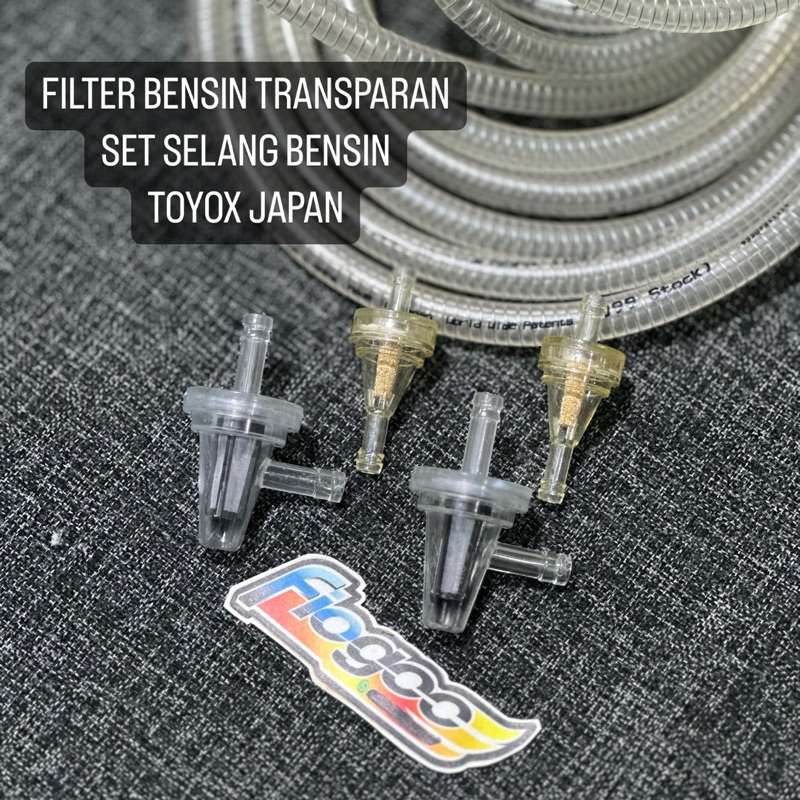 FILTER BENSIN TRANSPARAN SET SELANG BENSIN TOYOX JAPAN FILTER BENSIN MODEL L TRANSPARAN SELANG BENSI