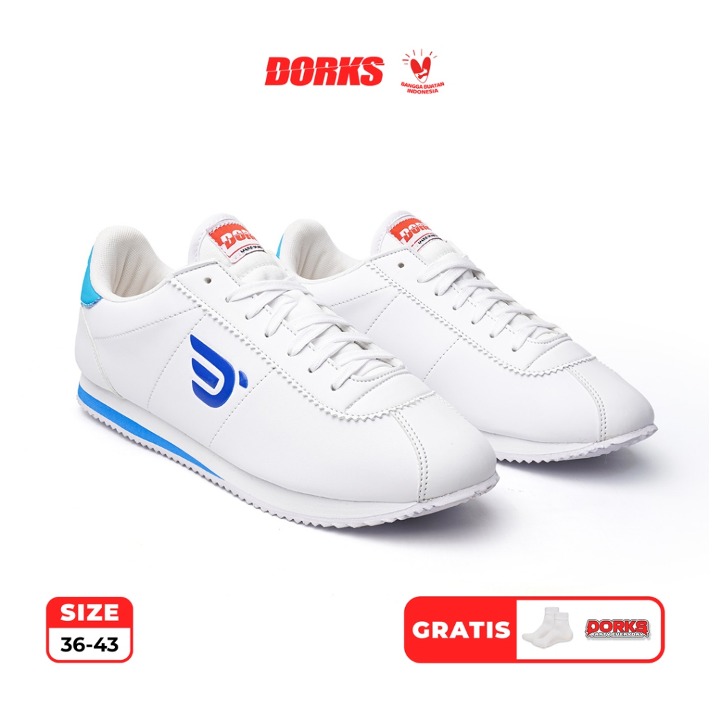 Dorks - Sepatu Sneakers Escape White Blue Sepatu Casual Pria Wanita
