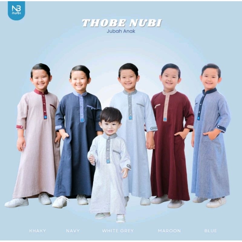 Thobe Nubi Gamis Koko Anak Laki Laki / Jubah Anak Laki laki / Gamis Jubah Anak Premium