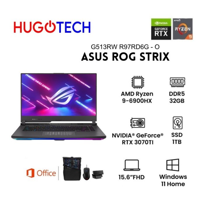 ASUS ROG Strix G513RW R97RD6G-O R9-6900HX 32GB 1TB SSD RTX 3070TI 8GB
