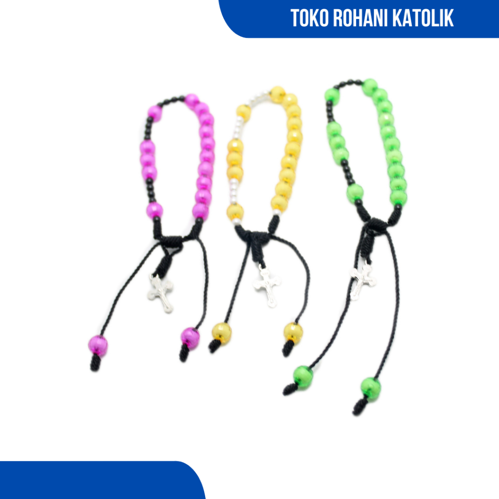 GELANG ROSARIO AKRILIK / GELANG KATOLIK / GELANG SALIB / GELANG ROSARIO / GELANG SALIB PRIA