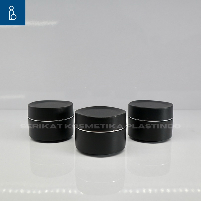 POT CREAM BUNGA 15GR HITAM LIST SILVER BLACK