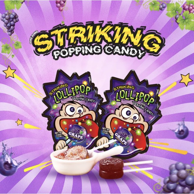 

Striking Lollipop with Popping Candy 13.8gram