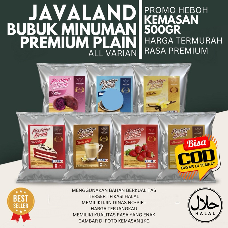 

Javaland Premium Plain Bubuk Minuman Boba Kekinian Aneka Rasa 500gr