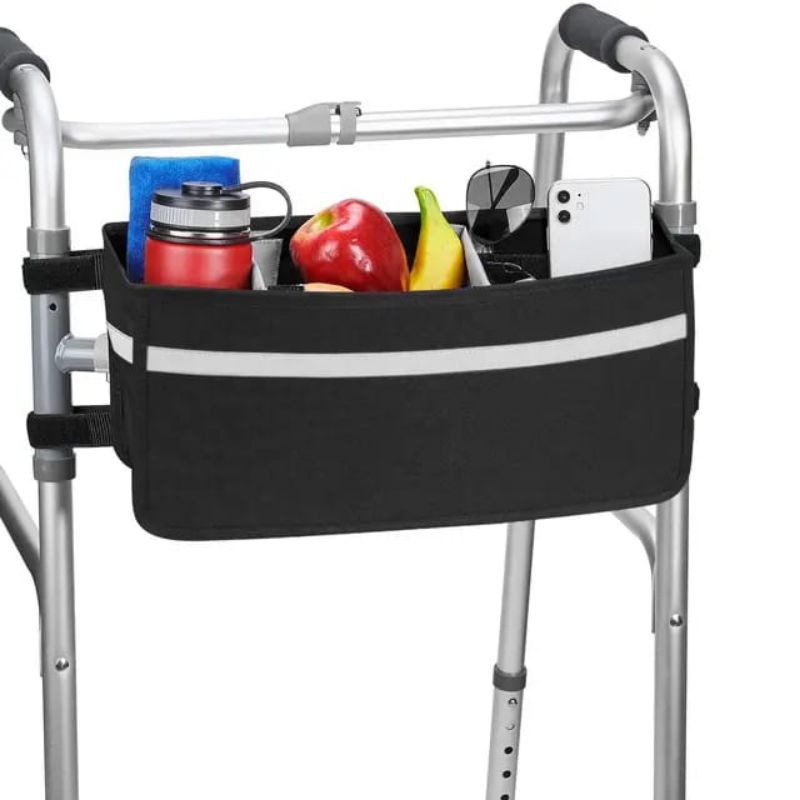 tas penyimpanan makanan dan botol minum untuk kursi dorong lansia