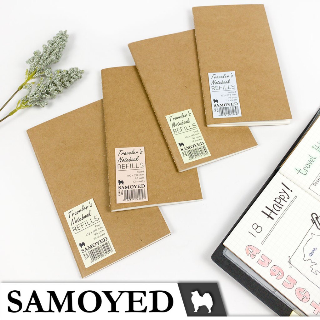 

Isi / Refill Kertas / Buku Tulis / Catatan / Agenda / Jurnal / Traveler's Notebook / Diary / Journal Refills Samoyed TVRF-B2 Plain Ruled Grid Dotted Polos Garis Kotak Titik