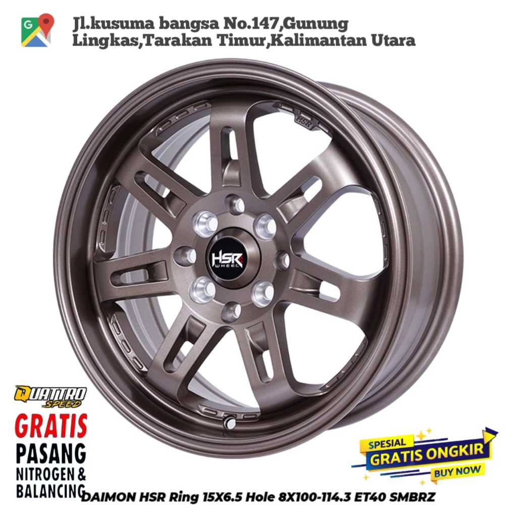 velg mobil hsr daimon warna bronze ring 15 lubang baut 4