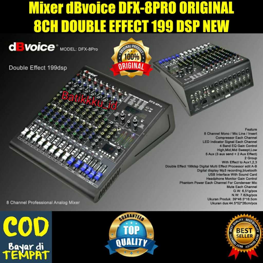 Mixer Audio dBvoice DFX 8PRO DFX 8 PRO DFX8PRO ORIGINAL 8CH NEW DOUBLE EFFECT DB VOICE