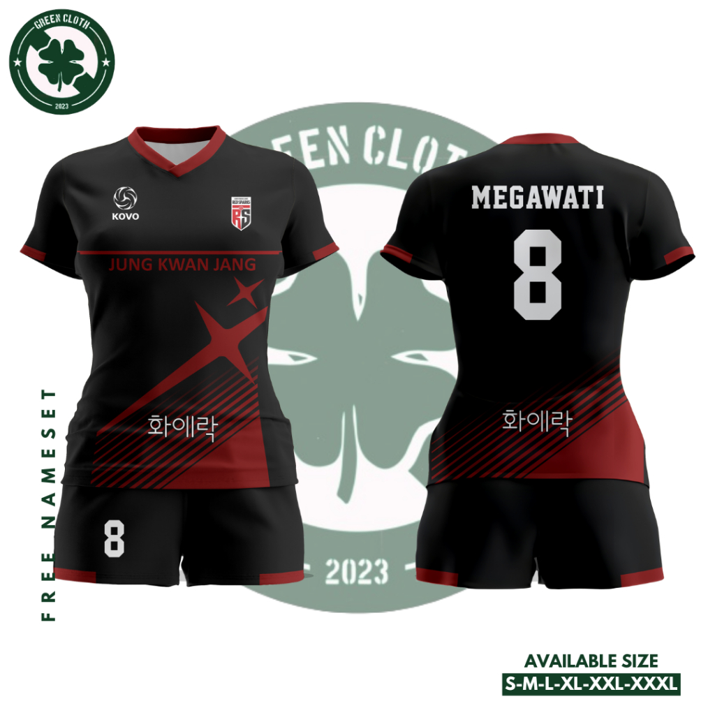 JERSEY VOLLY RED SPARK - HITAM