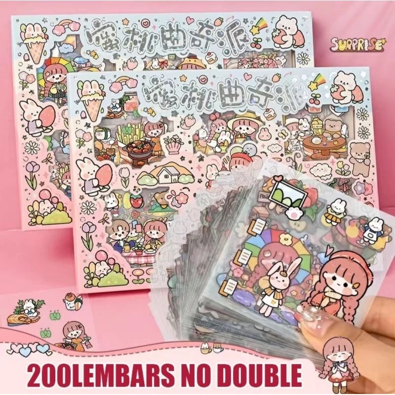 Stiker PVC Journal Lucu Aesthetic Akichan/Farmgirl Cookie 5 Lembar Sticker Kawaii Dekorasi Scrapbook