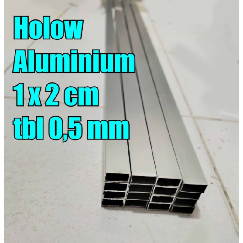 Hollow Aluminium Kotak 1x2 cm