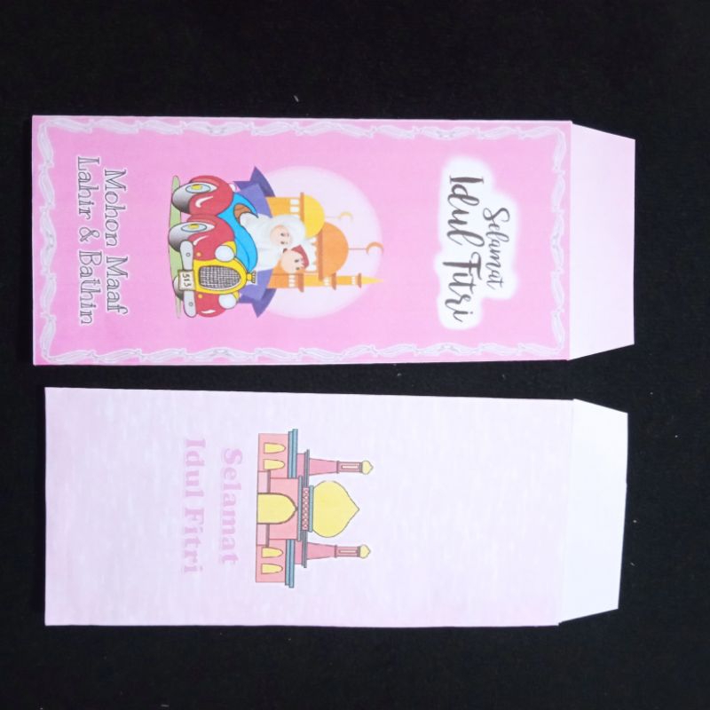 

Amplop THR panjang isi 20 tema mudik pink