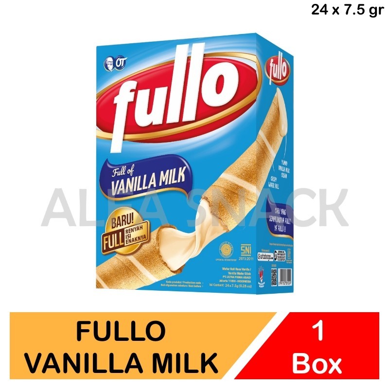 

Wafer Rolls Fullo Vanilla Milk & Chocolate Kemasan Box (24 x 8 gram)
