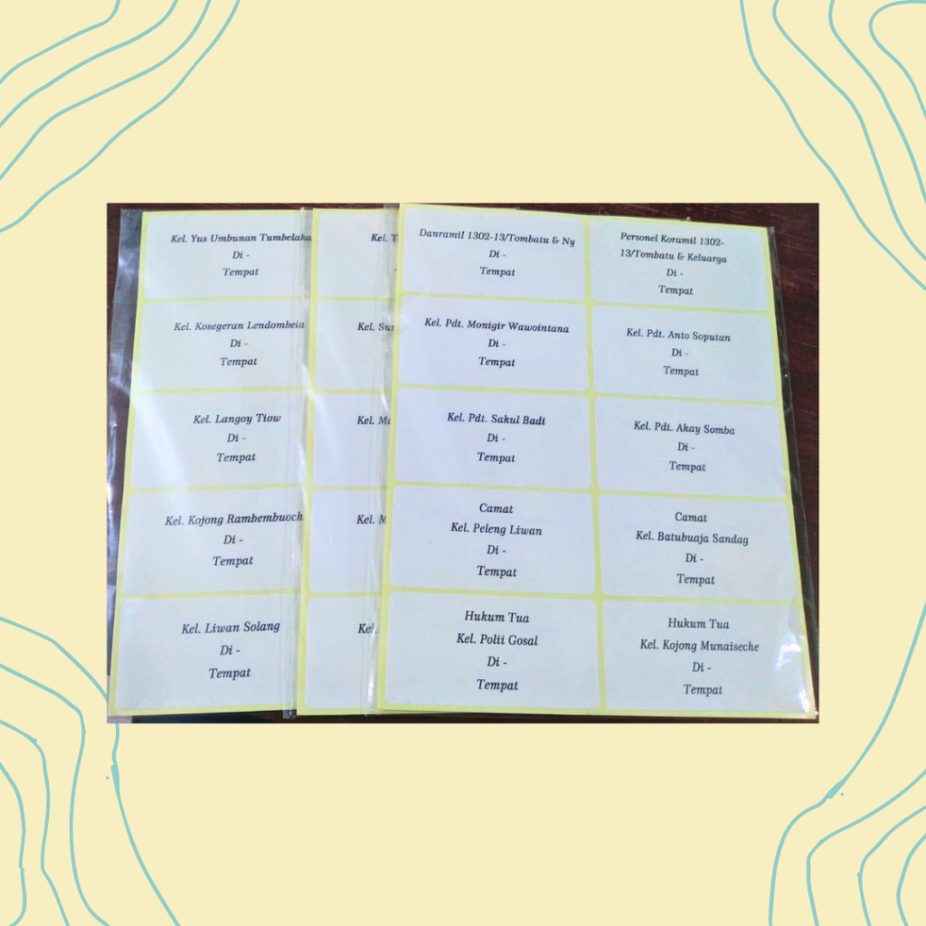 Ketik Label Nama dan Cetak