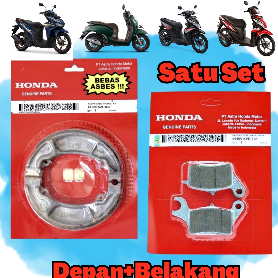 QOM KAMPAS REM BEAT FI SCOOPY FI VARIO 125 BEAT DELUXE BEAT STREET  KAMPAS REM DEPAN BELAKANG VARIO 