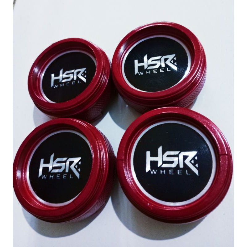 Dop center velg Logo HSR Model variasi selinder merah. Diameter 6cm