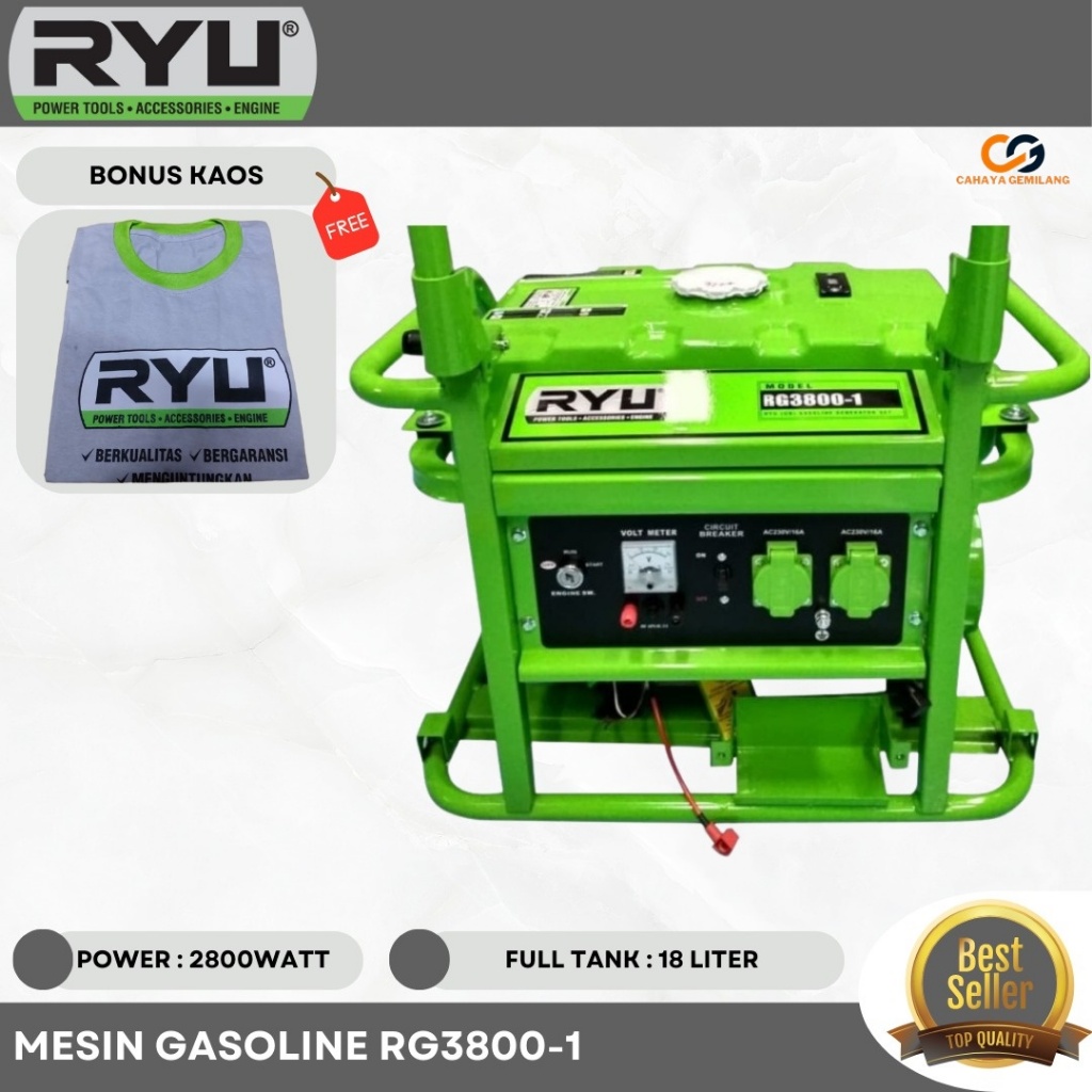 Mesin Genset Generator Bensin Gasoline Ryu RG3800-1 Multipro RG-3800-1 CHY