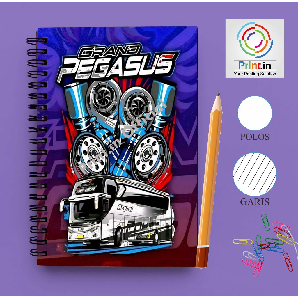 

Notebook Spiral Bus Grand Pegasus A5 GARIS/POLOS