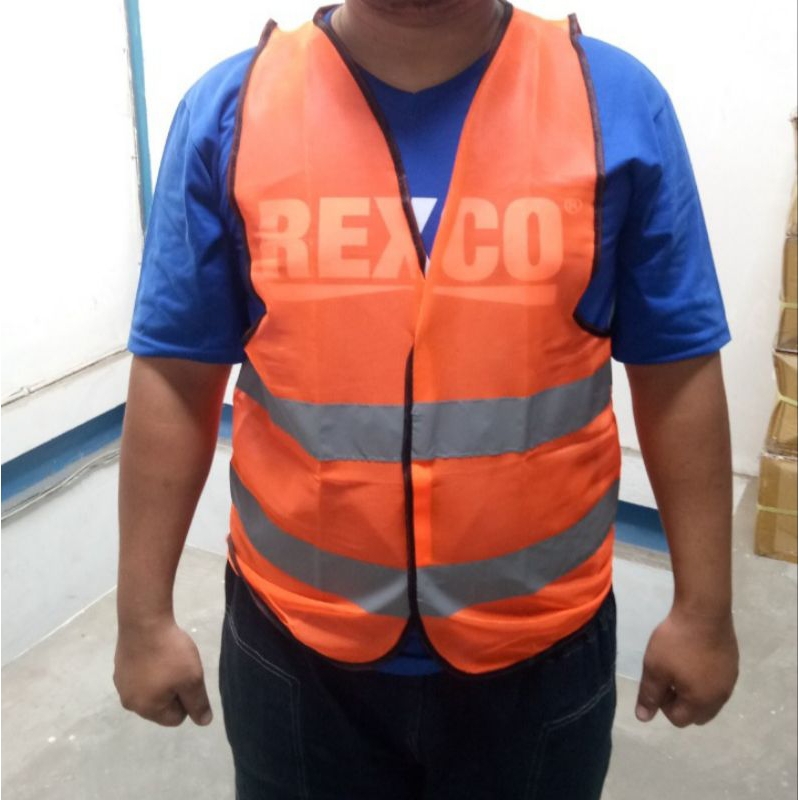 Rompi Proyek Jaring Halus List Hitam / Orange dan Hijau